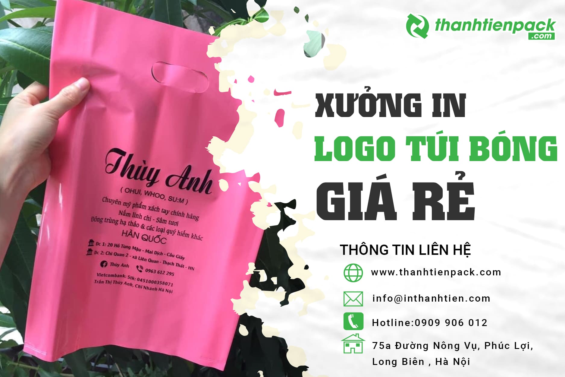 Chuyên in logo túi bóng giá rẻ, nhận thiết kế miễn phí